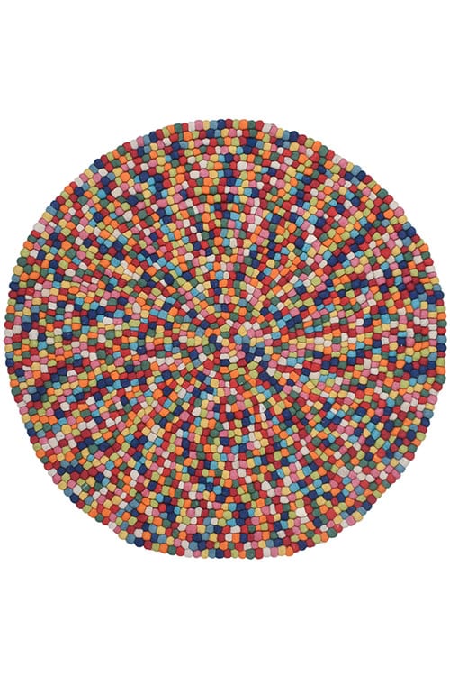 שטיח באבלס 02 עגול צבעוני נארג בעבודת יד