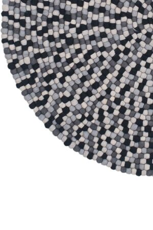 שטיח באבלס 03 עגול שחור לבן