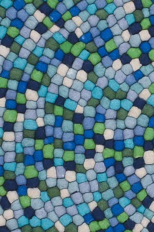 שטיח ירוק באבלס 01 עגול | שטיח כחול לחדר ילדים