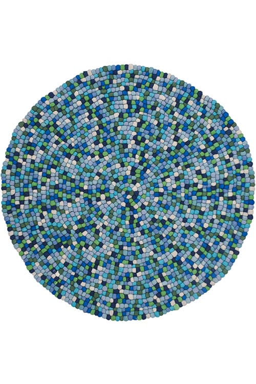 שטיח ירוק באבלס 01 עגול | שטיח כחול לחדר ילדים