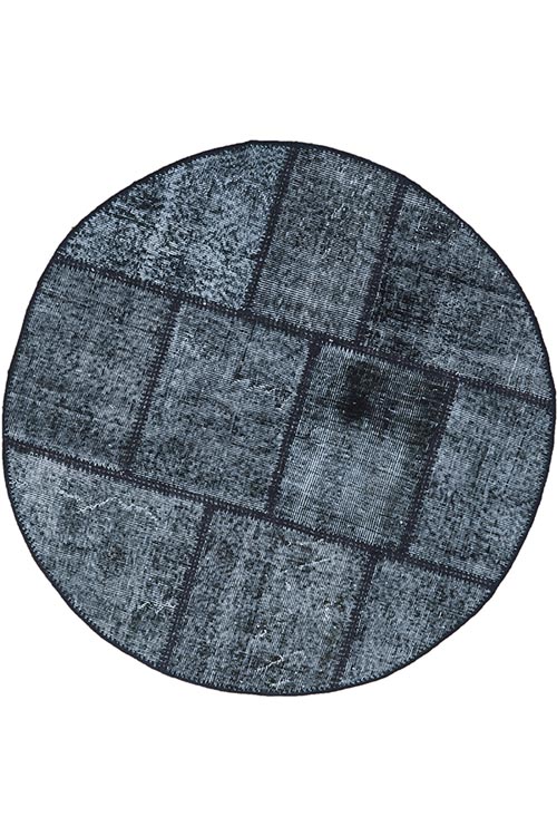 שטיח צלטיקה 09 עגול שחור לבן