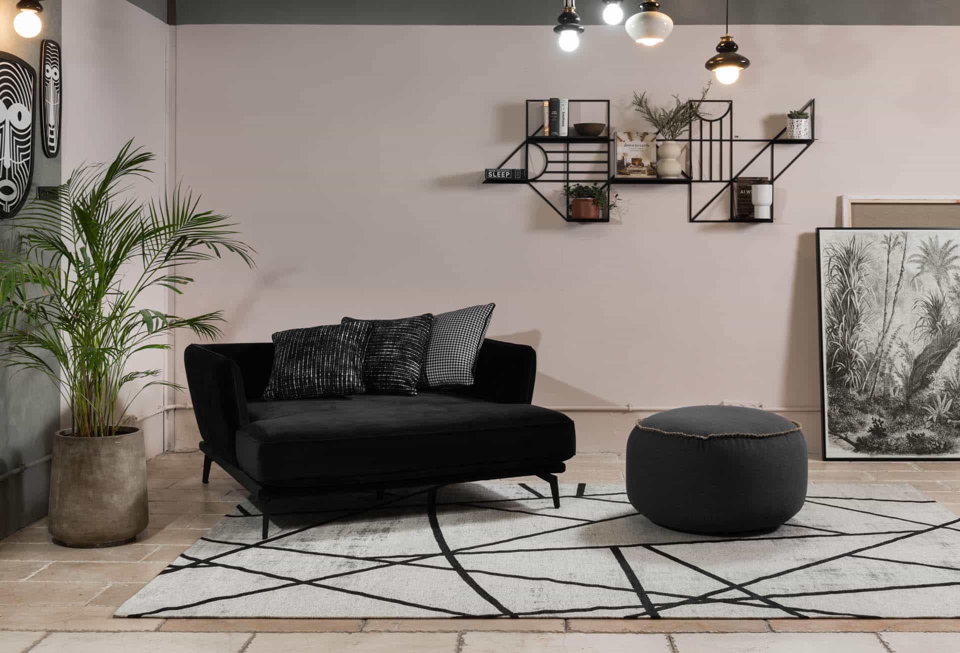 שטיח שחור מנילה HAILEY | שטיח מודרני לסלון