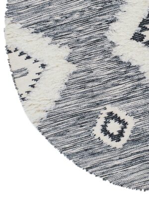 שטיח סקנדינבי עגול 2243 שחור לבן