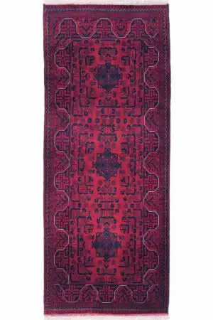 שטיח ראנר אפגני כפרי בצבע אדום