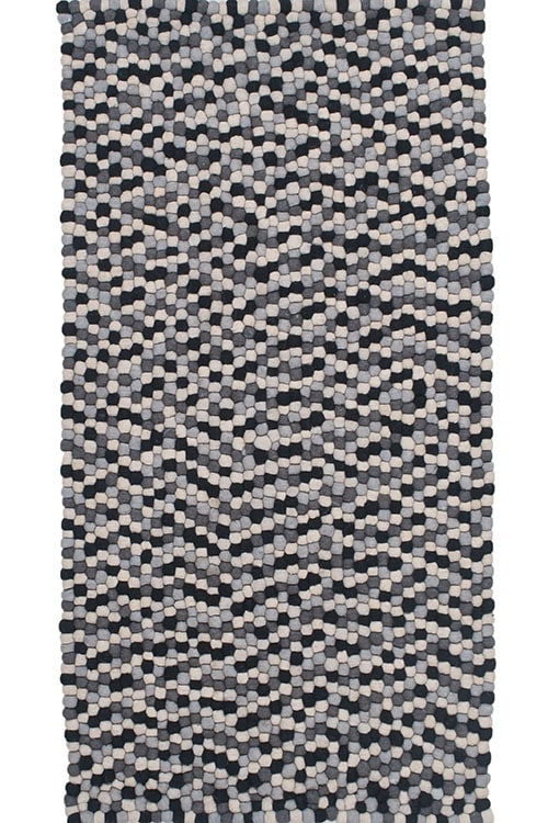 שטיח באבלס 08 שחור לבן | שטיח צמר לחדר ילדים
