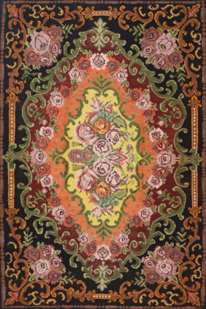 שטיח צבעוני בסגנון כפרי מלבני עשוי צמר