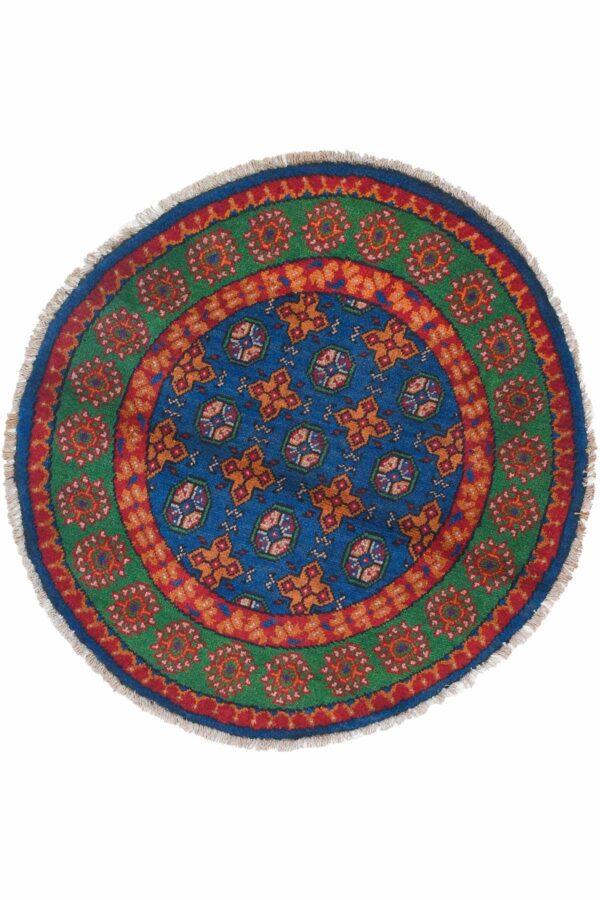שטיח עגול מצמר בסגנון כפרי