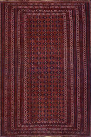 שטיח כפרי אדום מלבני מצמר