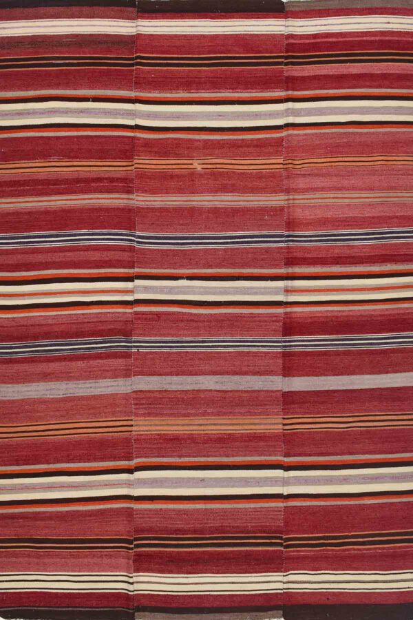 שטיח צמר כפרי צבעוני מלבני בעבודת יד