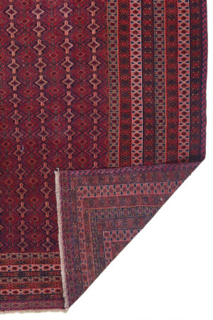 שטיח אוזבקי כפרי מלבני מצמר בצבע אדום מתאים במיוחד לסלון או משרד