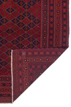 שטיח אוזבקי כפרי צמר אדום מלבני מתאים במיוחד למשרד או סלון בעבודת יד
