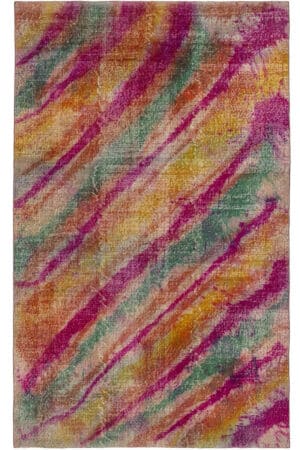 שטיח וינטג' טורקי מלבני צבעוני עשוי צמר