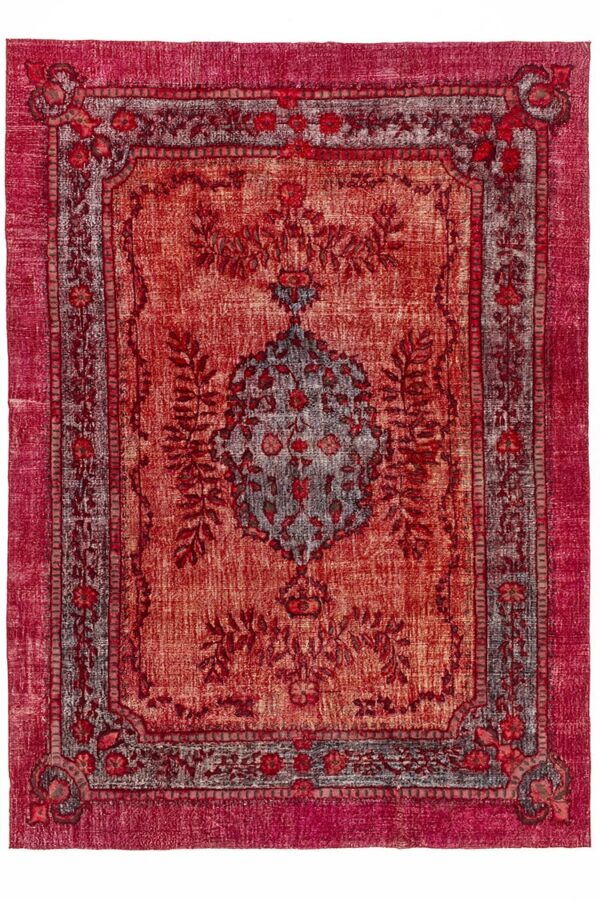שטיח וינטג' כפרי בצבע אדום מצמר במידות 320X224