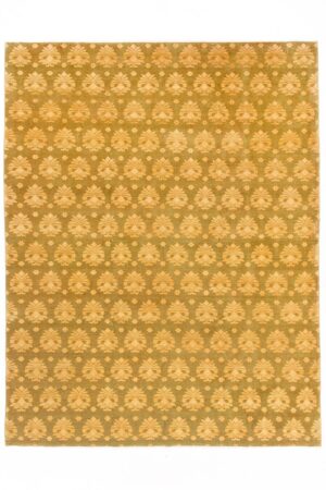 שטיח כפרי פרסי מלבני מצמר בצבע זהב