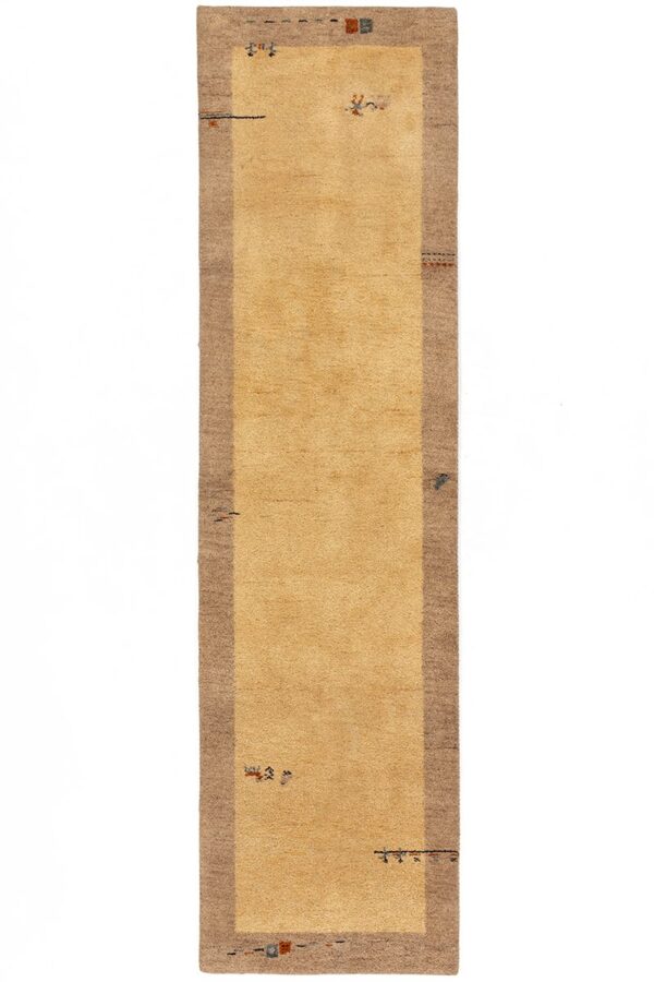 שטיח ראנר כפרי מלבני מצמר בצבע בז'/חום