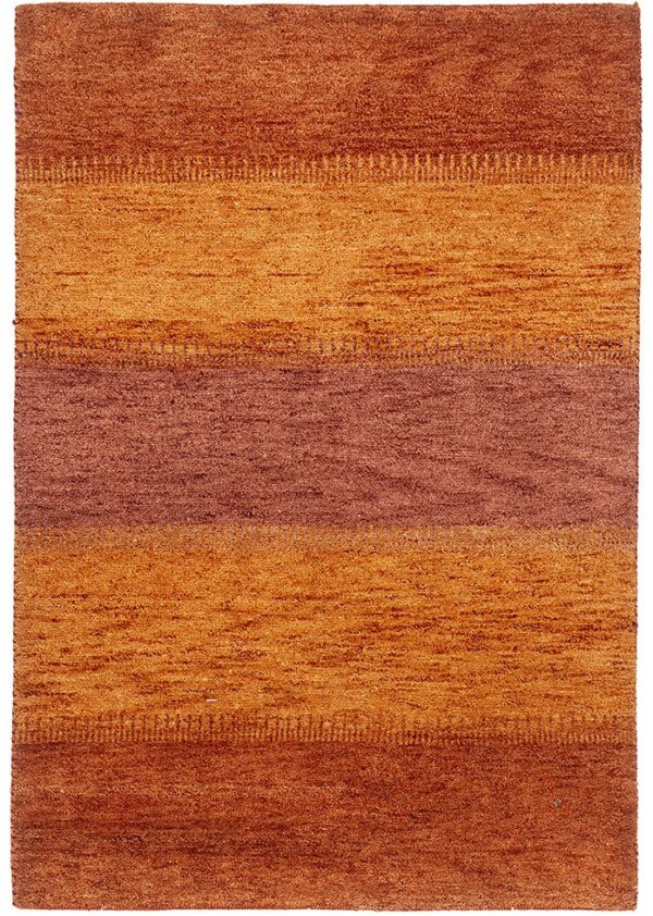 שטיח כפרי מלבני בצבע כתום עשוי צמר