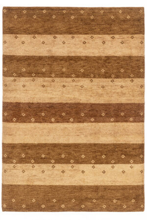 שטיח צמר בסגנון כפרי מלבני בצבע בז' וחום
