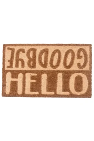 שטיח כניסה לבית Hello-Goodbye בז'