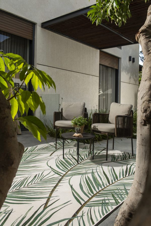 שטיח דומאני אאוטדור LEAND לבן ירוק