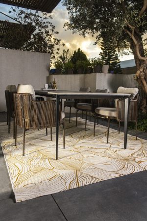 שטיח קריסטל אאוטדור VIRO לבן זהב