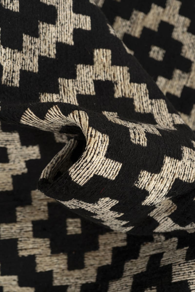 שטיח מנילה ETNID שחור לבן עגול