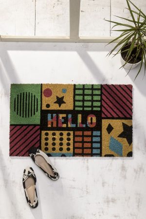 שטיח כניסה Hello צבעוני