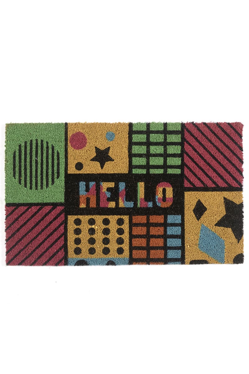שטיח כניסה Hello צבעוני
