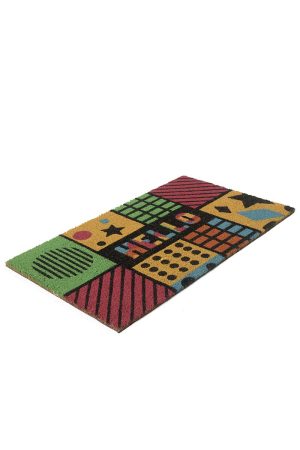 שטיח כניסה Hello צבעוני