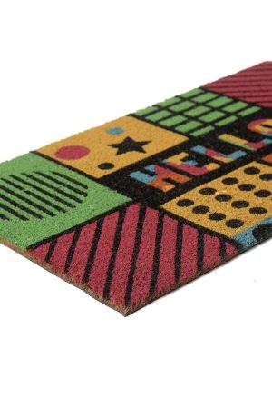 שטיח כניסה Hello צבעוני