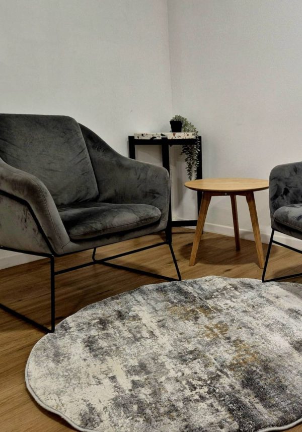 שטיח אפור גאיה B405G עגול - פנימייה בתל אביב---