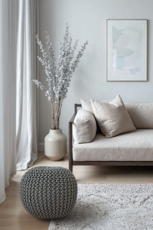 פוף BELLO אפור כהה