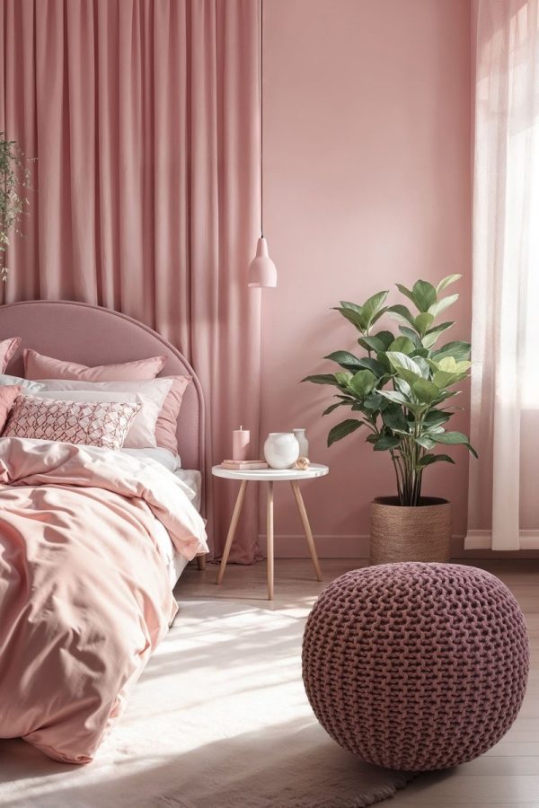 פוף BELLO ורוד עתיק