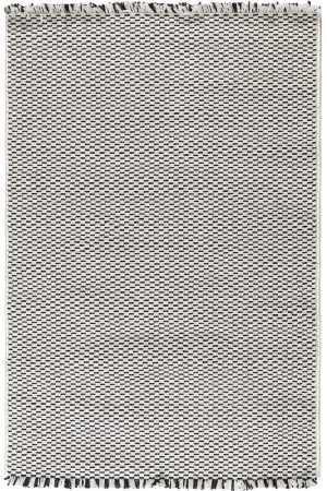 שטיח לופ PLZ-401 לבן אפור עם פרנזים