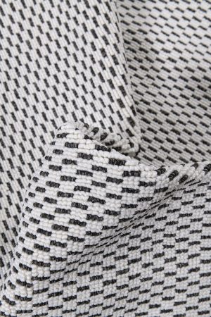 שטיח לופ PLZ-401 לבן אפור עם פרנזים