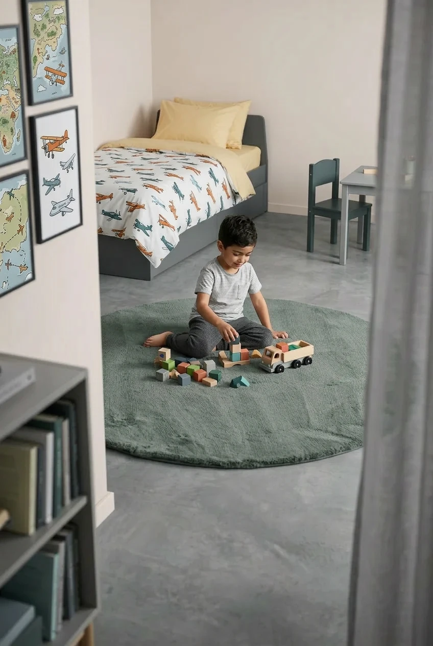 שטיח שאגי מויו MO45 ירוק עגול