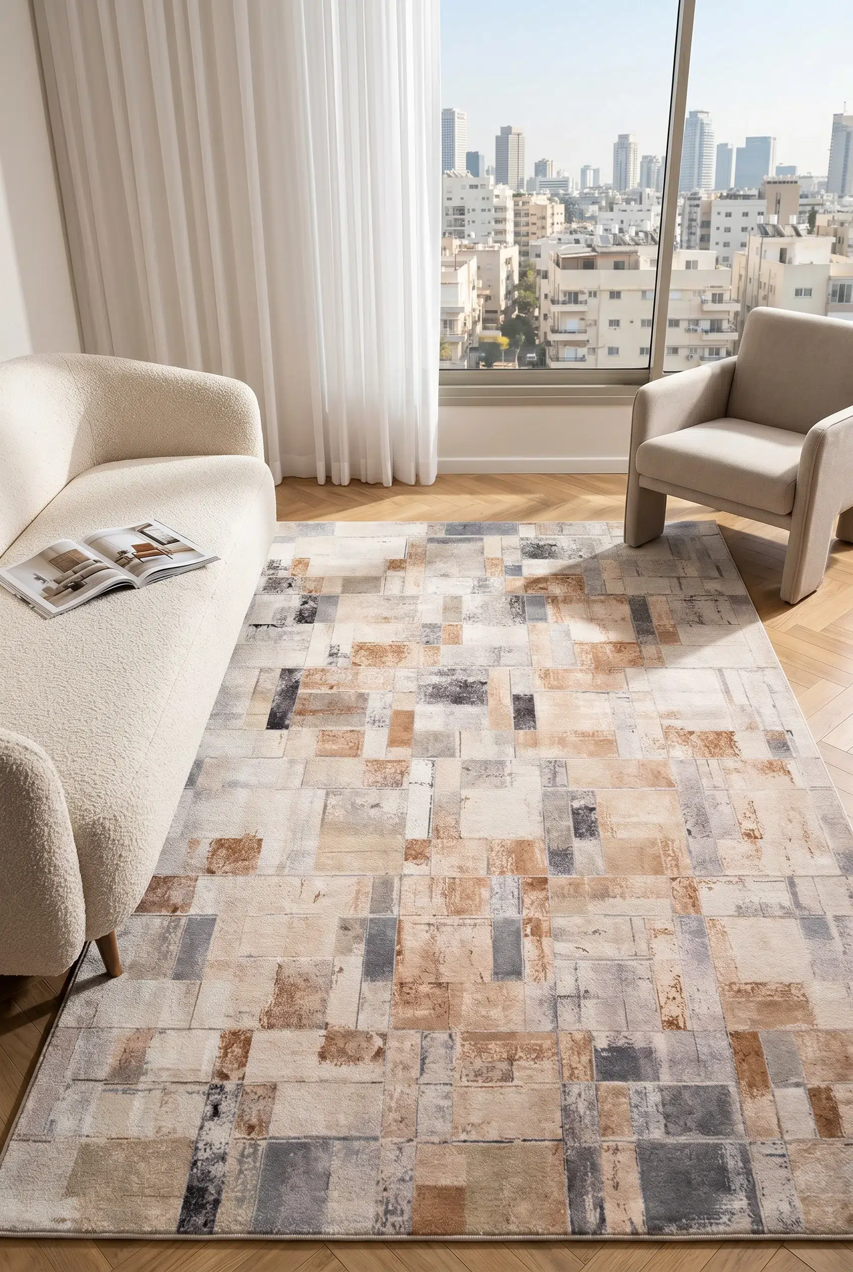 שטיח מרנטה MALINDI בז' אפור