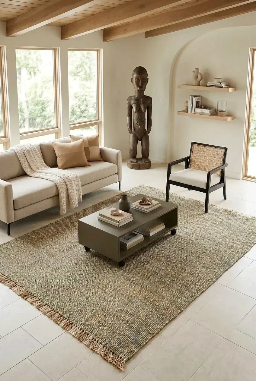 שטיח חבל פרימיום-JD-303-D AQUA IVORY ירוק שמנת