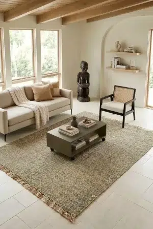 שטיח חבל פרימיום-JD-303-D AQUA IVORY ירוק שמנת