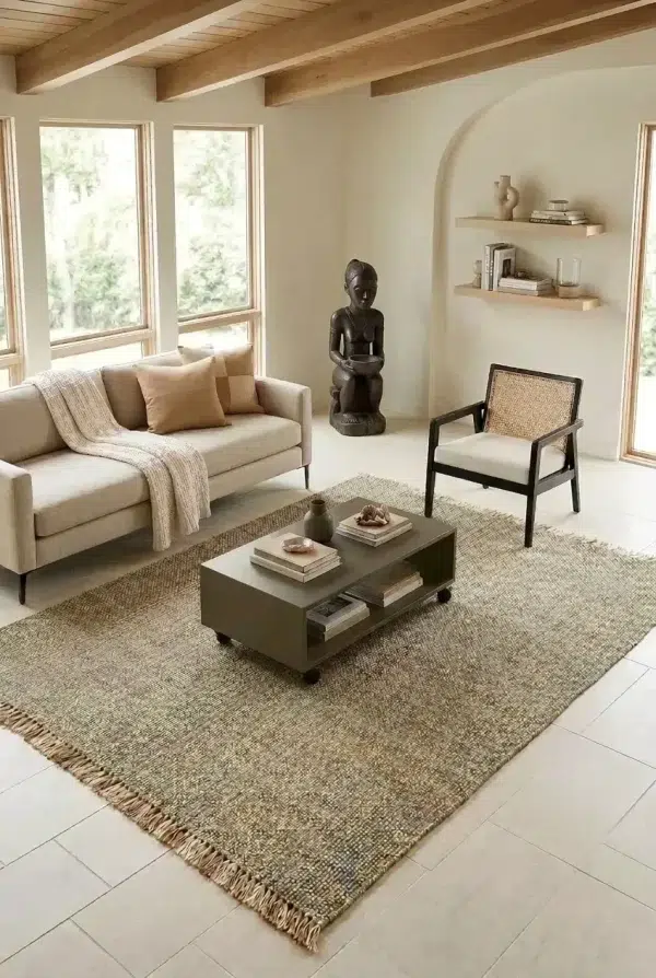שטיח חבל פרימיום-JD-303-D AQUA IVORY ירוק שמנת